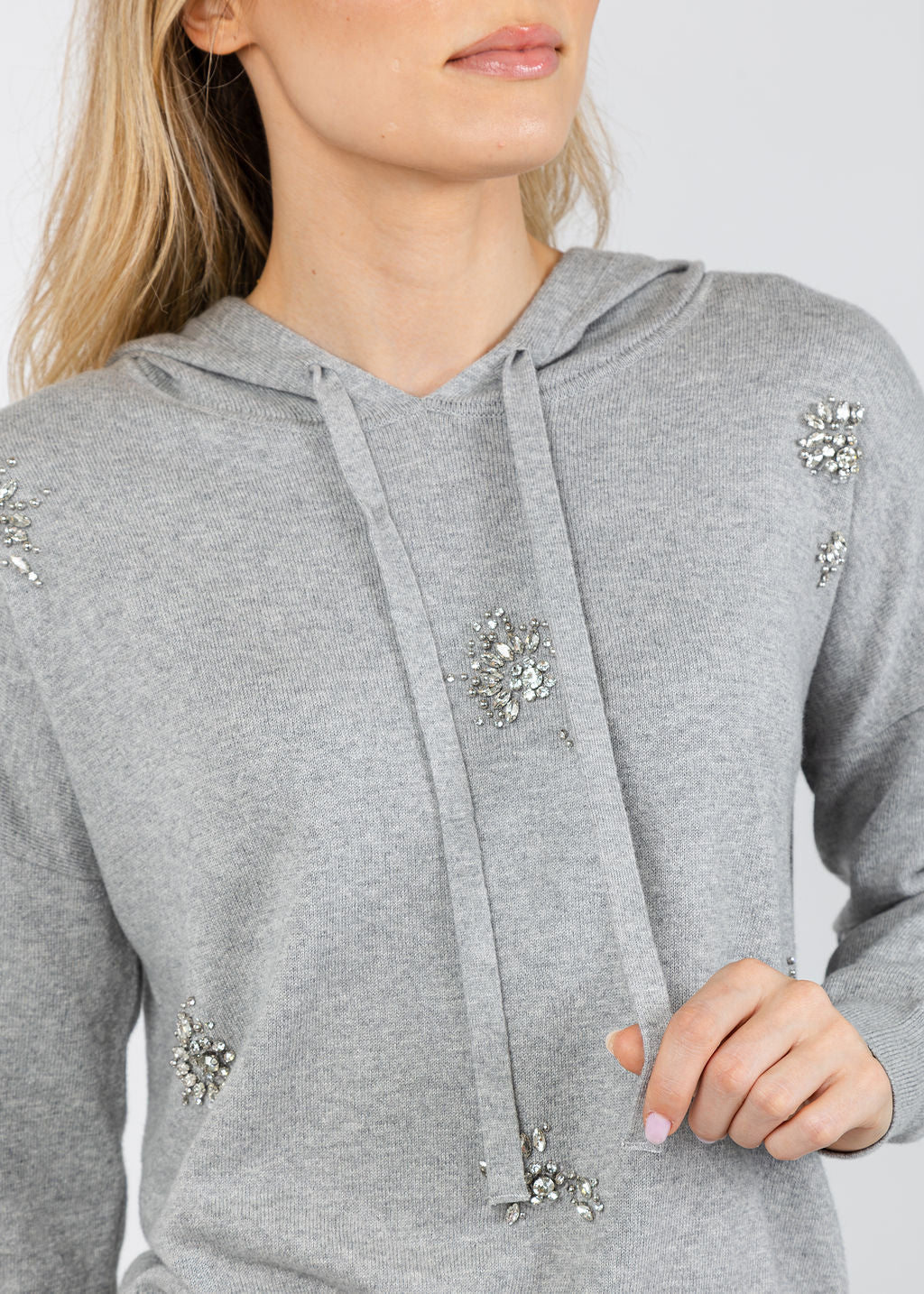 J Society Ember Brooch Hoodie in Heather available at Barbara Katz