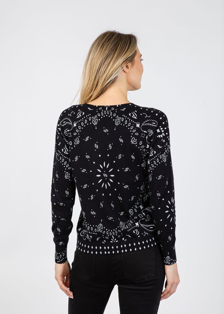 J Society Foil Bandana Sweatshirt in Black available at Barbara Katz