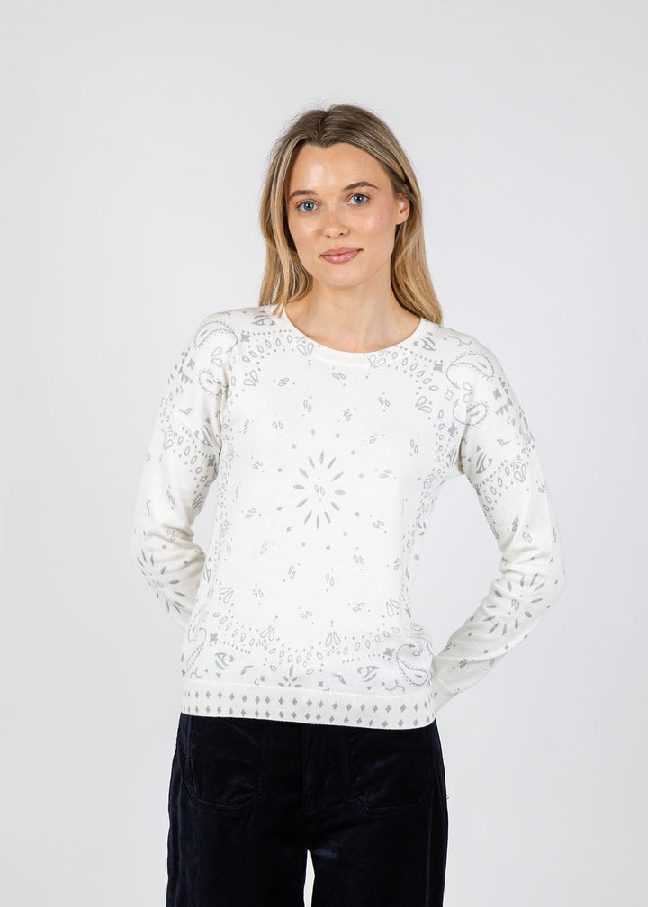 J Society Foil Bandana Sweatshirt in Vanilla available at Barbara Katz