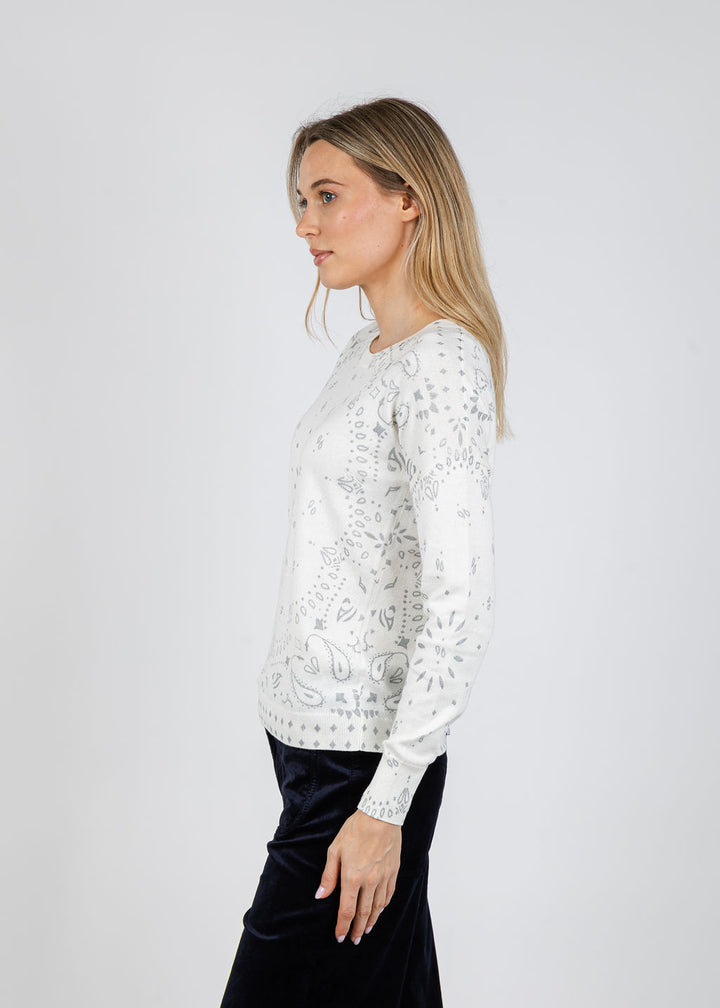 J Society Foil Bandana Sweatshirt in Vanilla available at Barbara Katz