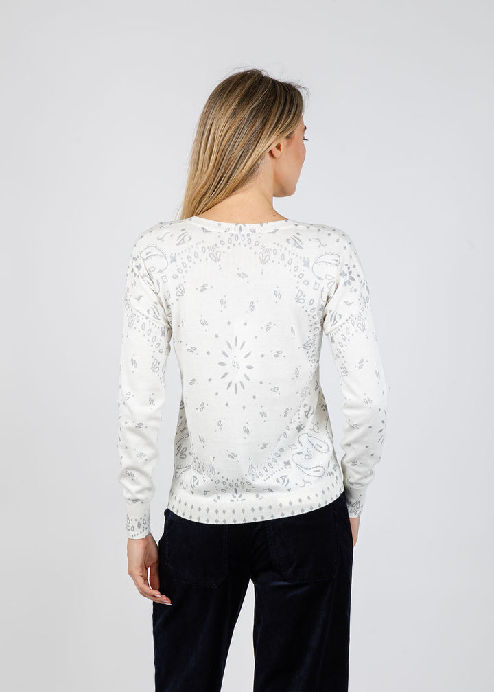 J Society Foil Bandana Sweatshirt in Vanilla available at Barbara Katz