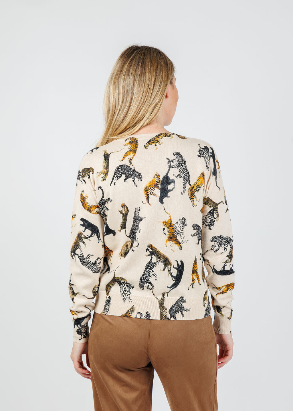 J Society Jungle Crew Sweater in Latte available at Barbara Katz
