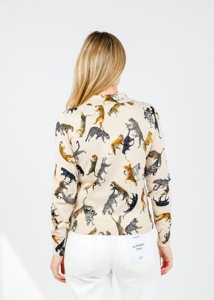 J Society Jungle Polo Sweater in Latte available at Barbara Katz