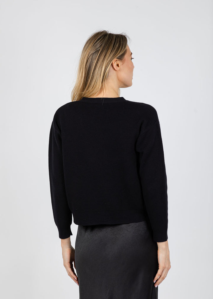 J Society Maya Tie Front Cardigan in Black available at Barbara Katz