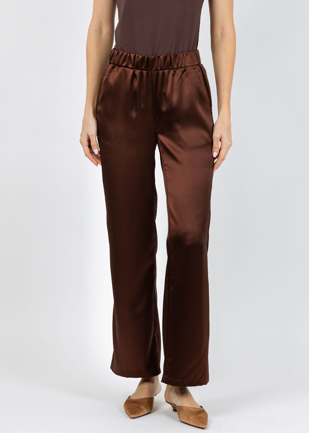 J Society Melody Easy Full Pants in Chocolate available at Barbara Katz
