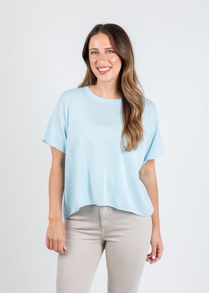 J Society Nora Short Sleeve Tee in Baby Blue available at Barbara Katz