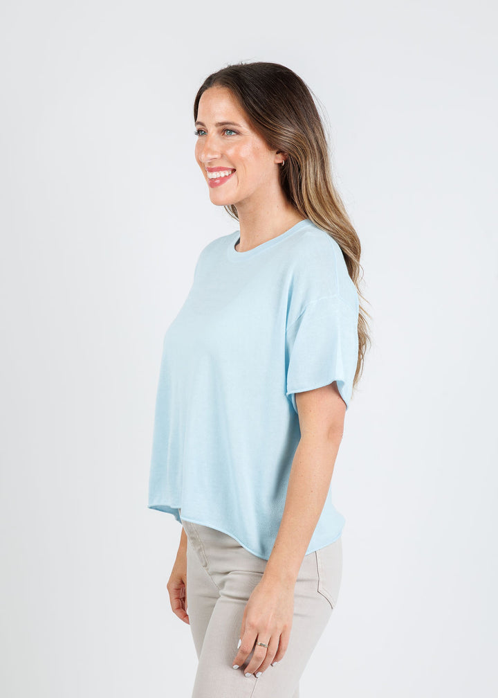 J Society Nora Short Sleeve Tee in Baby Blue available at Barbara Katz