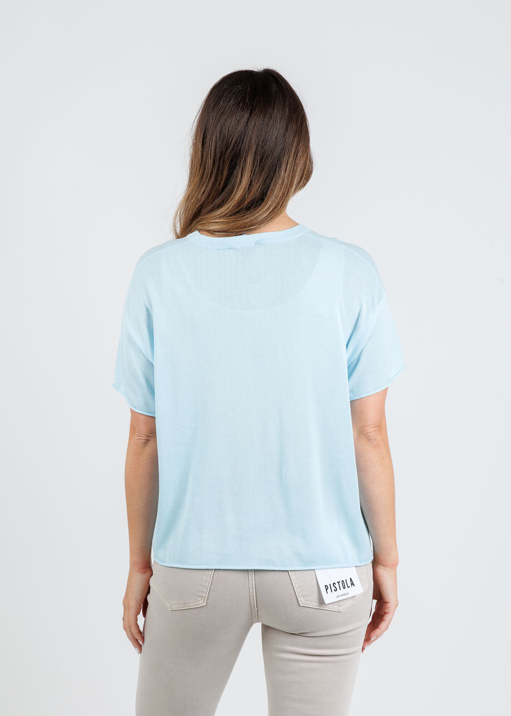 J Society Nora Short Sleeve Tee in Baby Blue available at Barbara Katz