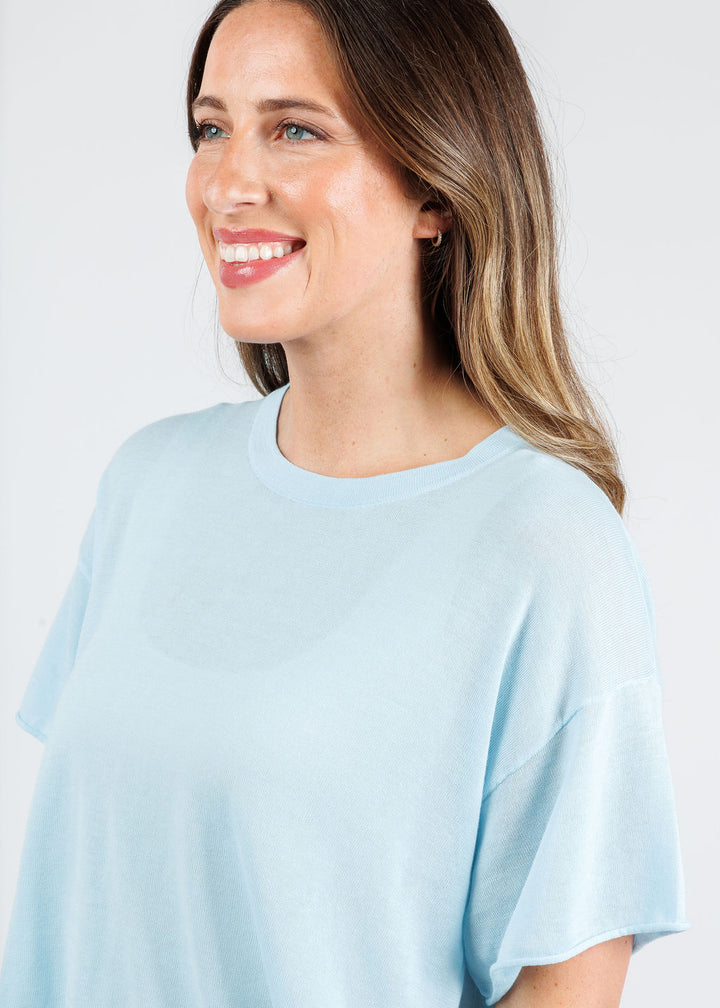 J Society Nora Short Sleeve Tee in Baby Blue available at Barbara Katz