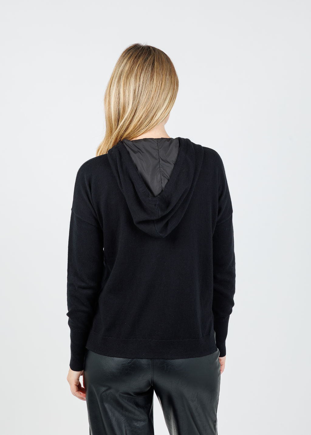 J Society Nylon Pocket Hoodie in Black available at Barbara Katz