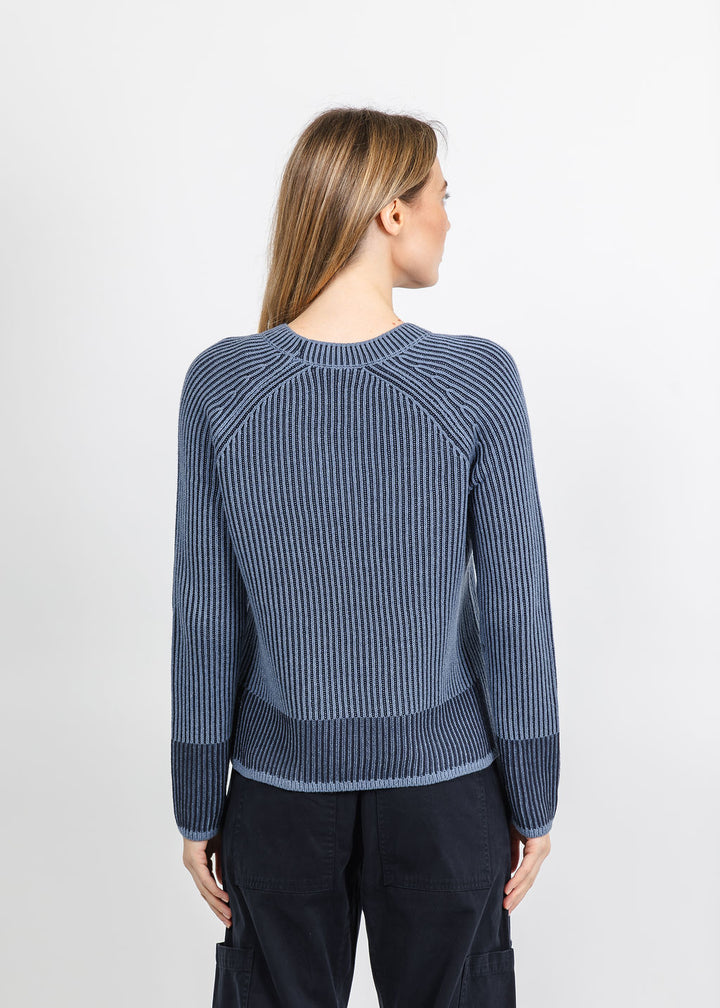 J Society Plaited Crew Sweater in Denim/Navy available at Barbara Katz