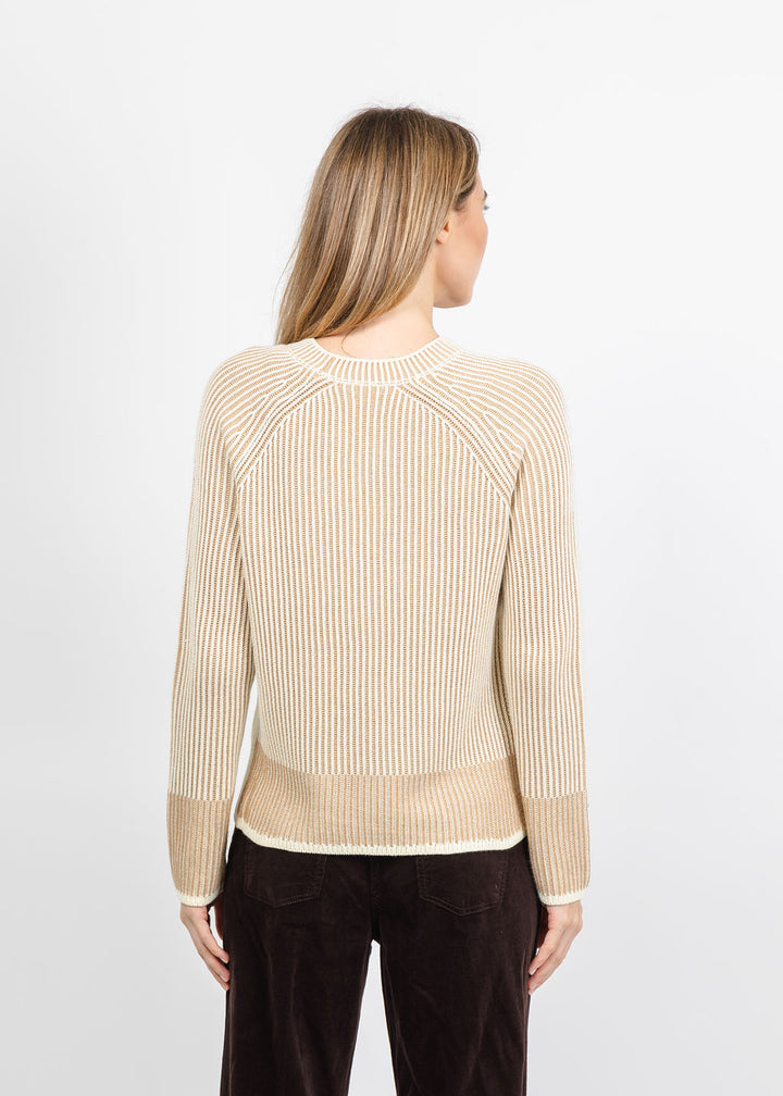 J Society Plaited Crew Sweater in Wheat/Ivory available at Barbara Katz