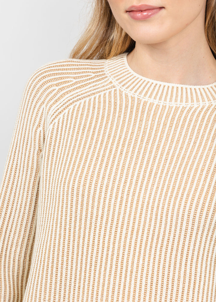 J Society Plaited Crew Sweater in Wheat/Ivory available at Barbara Katz