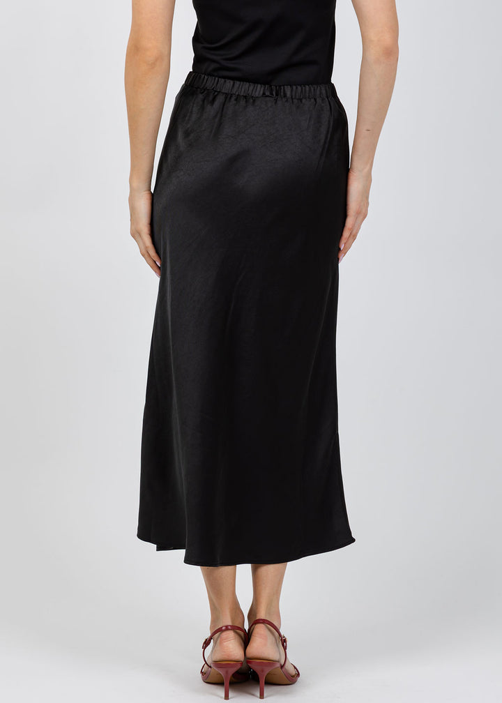 J Society Satin Long Skirt in Black available at Barbara Katz
