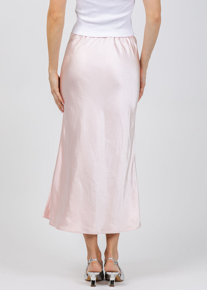 J Society Satin Long Skirt in Blush available at Barbara Katz