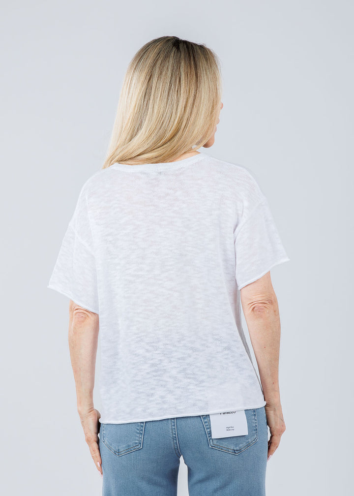 J Society Short Sleeve Boxy Tee in White available at Barbara Katz