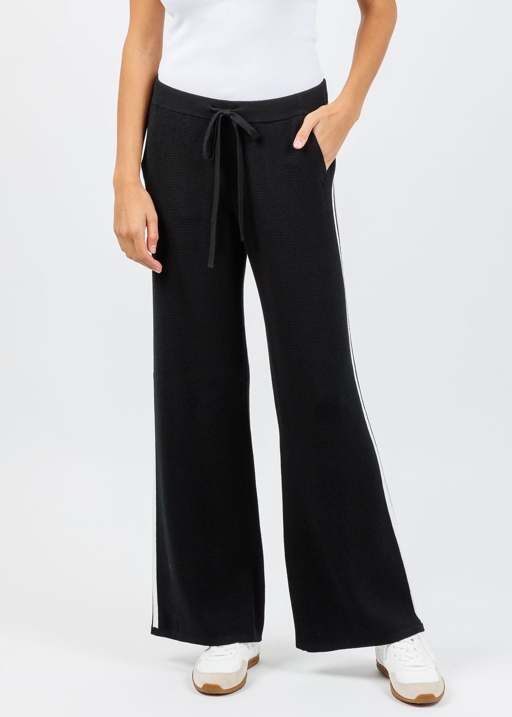 J Society Side Stripe Pants in Black available at Barbara Katz