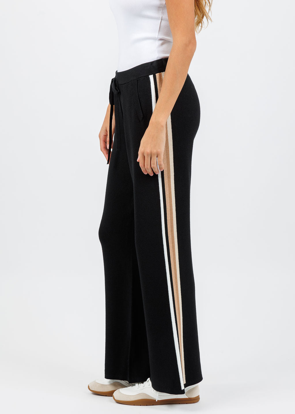 J Society Side Stripe Pants in Black available at Barbara Katz
