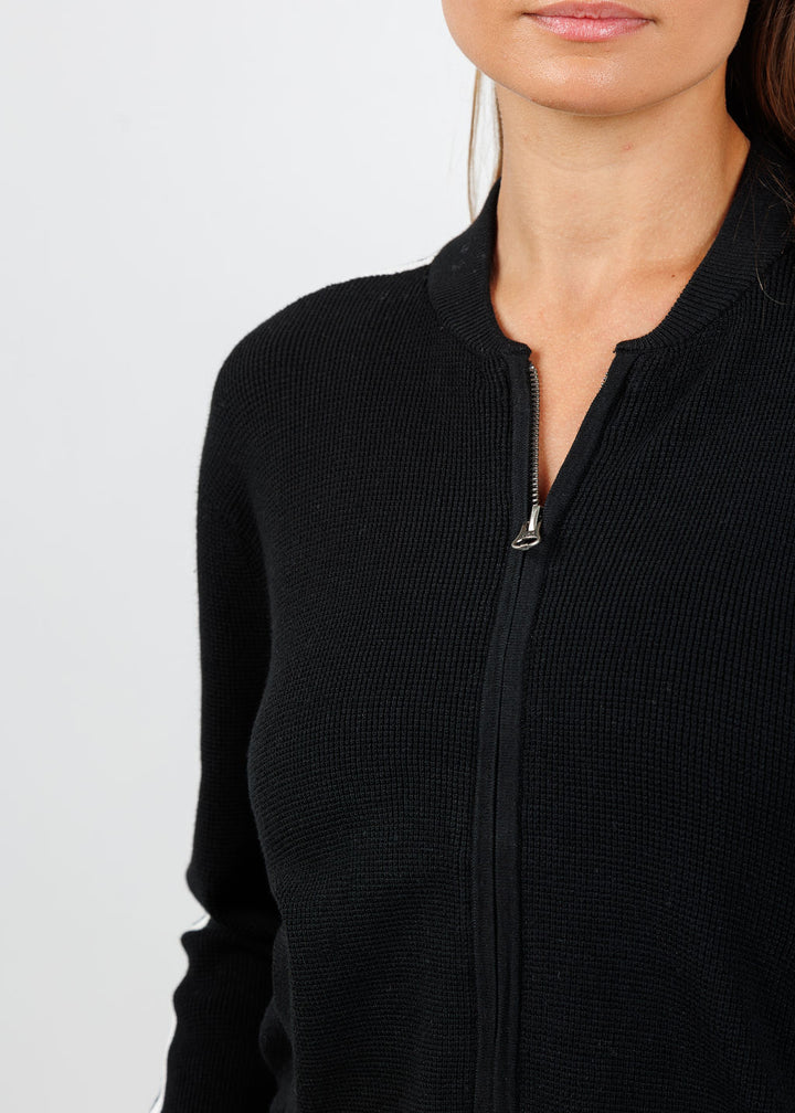 J Society Side Stripe Zip Up in Black available at Barbara Katz