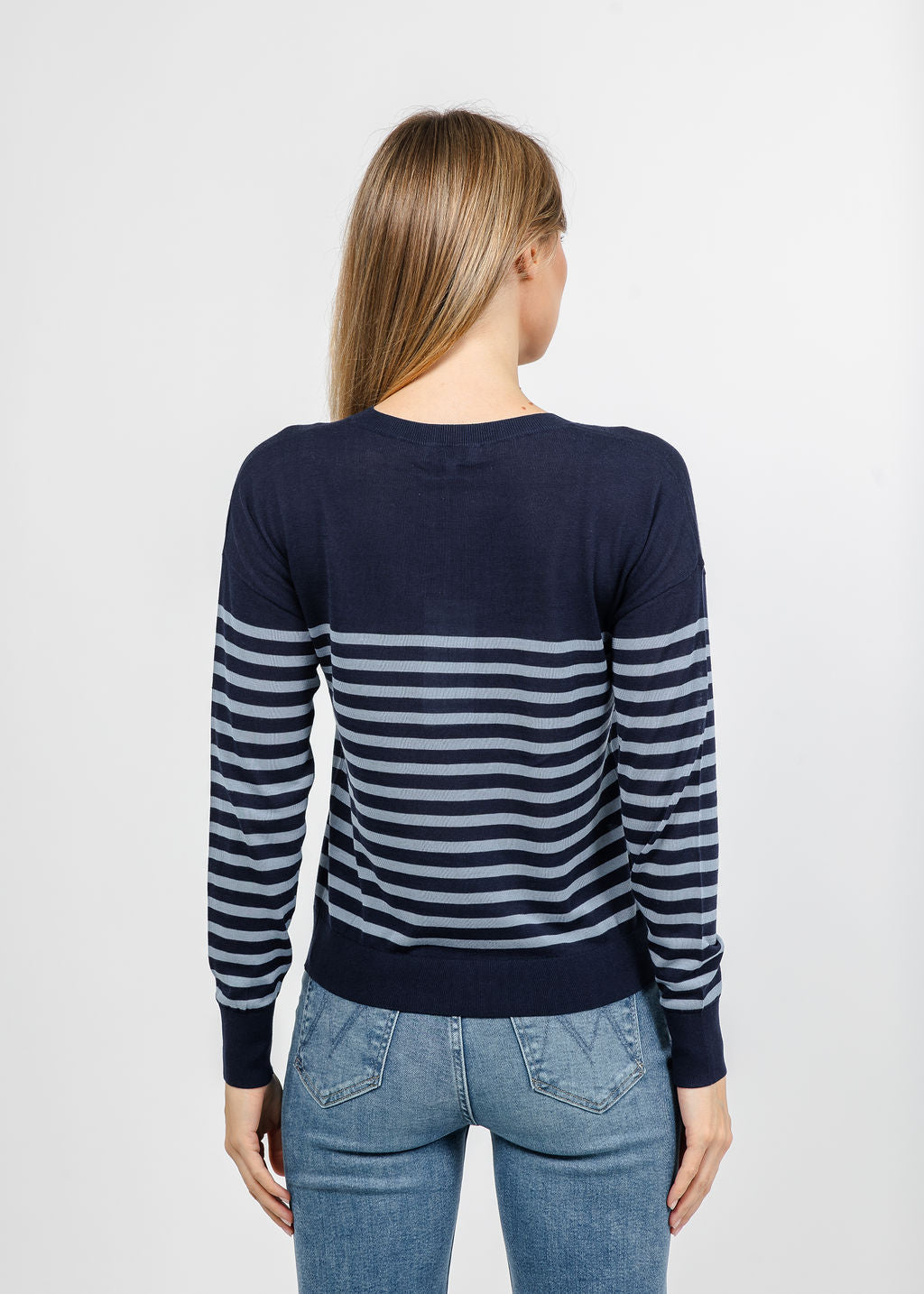 J Society Stripe Long Sleeve Tee in Navy/Blue available at Barbara Katz