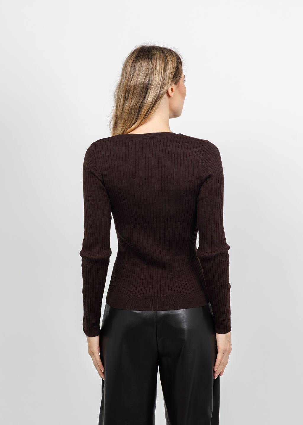 J Society Suede Shoulder Patch Top in Coffee Bean available at Barbara Katz