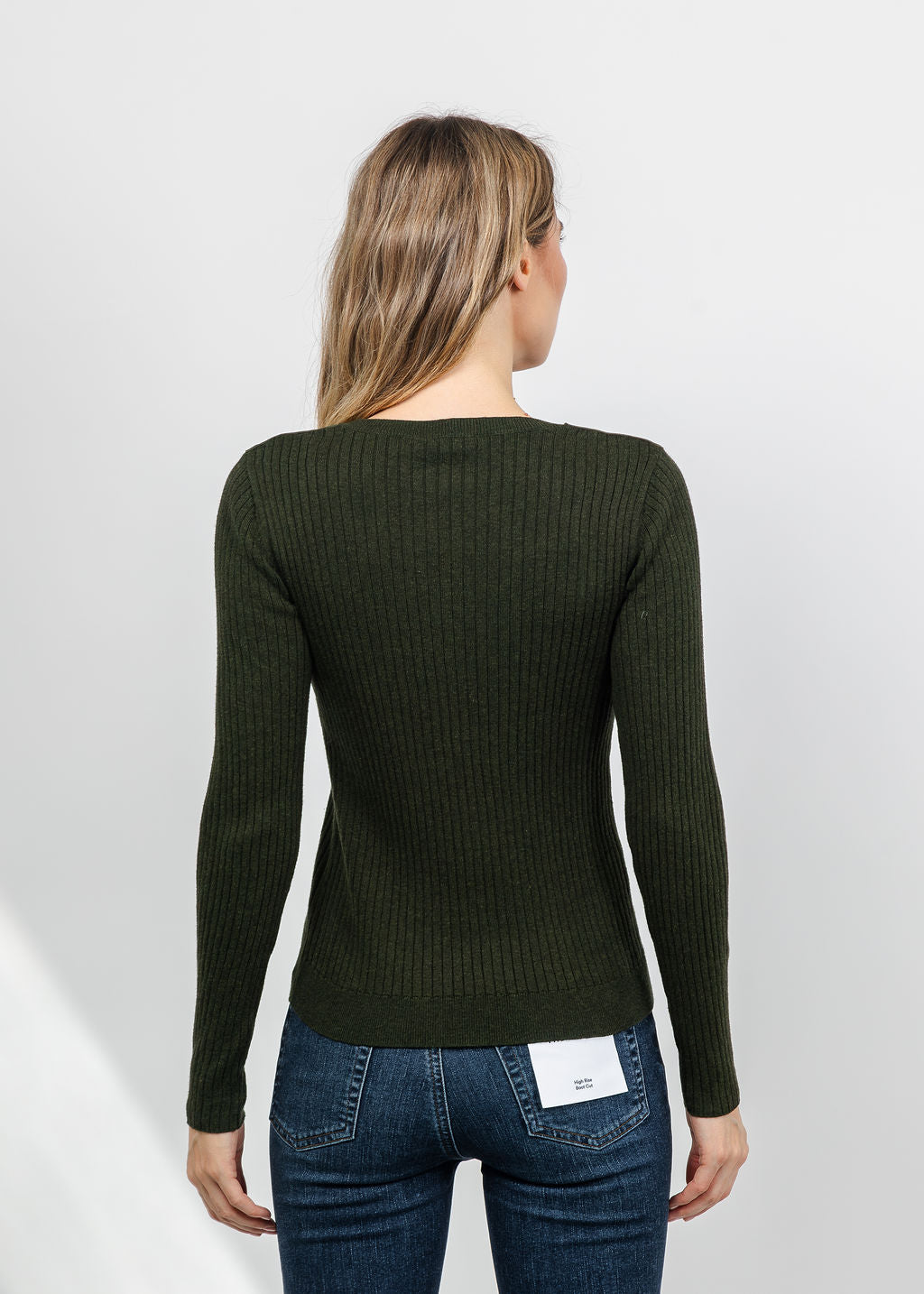 J Society Suede Shoulder Patch Top in Military available at Barbara Katz