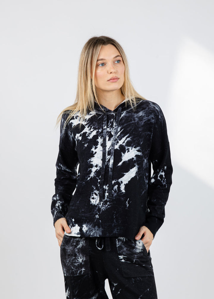 J Society Tie-Dye Hoodie in Black available at Barbara Katz