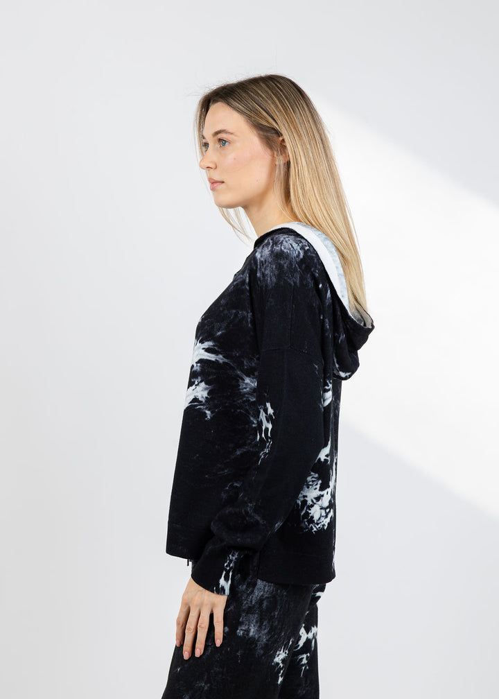 J Society Tie-Dye Hoodie in Black available at Barbara Katz