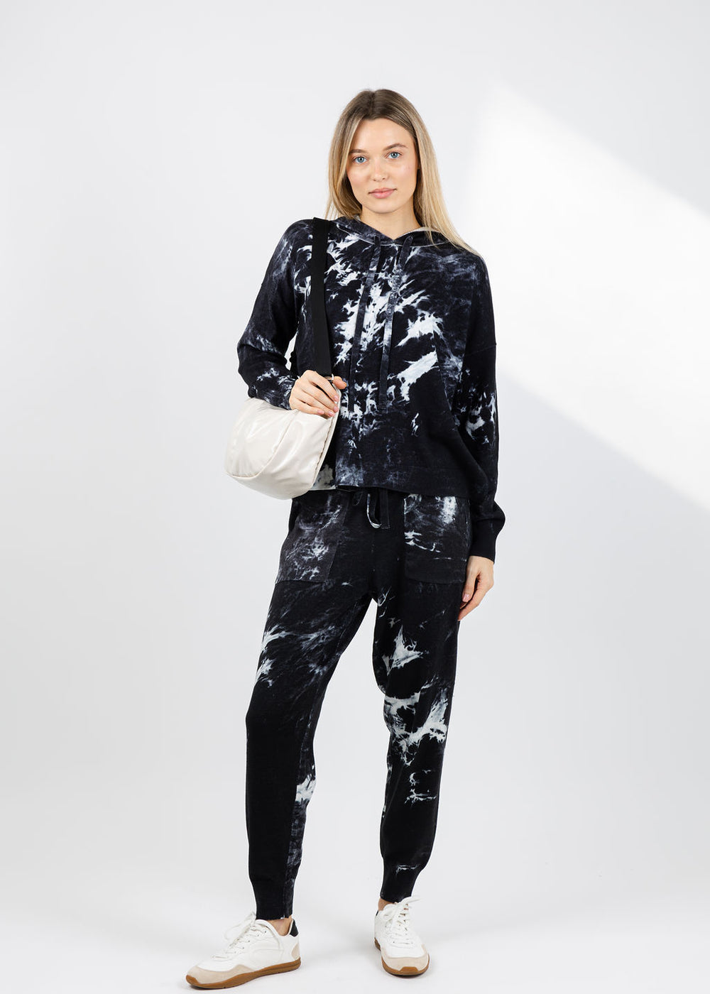 J Society Tie-Dye Hoodie and Joggers in Black available at Barbara Katz