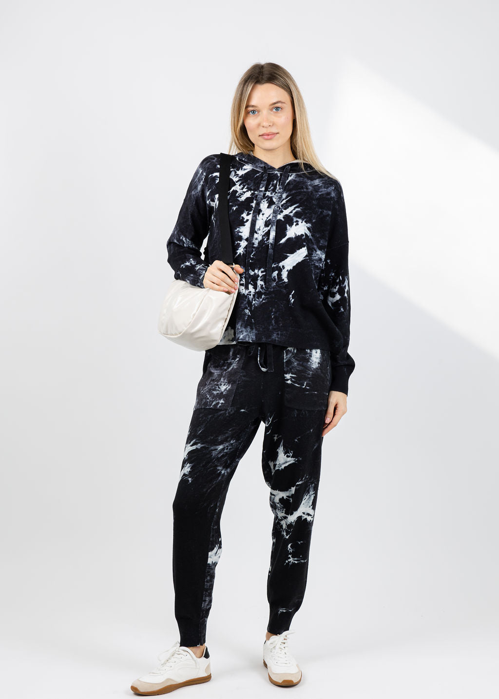 J Society Tie-Dye Hoodie and Joggers in Black available at Barbara Katz