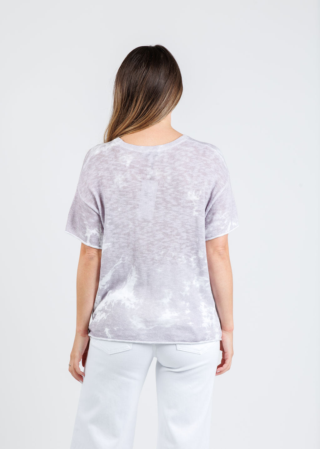 Tie Dye Boxy Short Sleeve Tee - Cloud