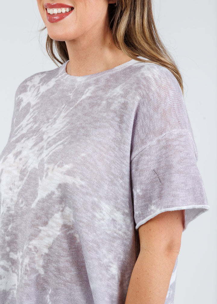 Tie Dye Boxy Short Sleeve Tee - Cloud