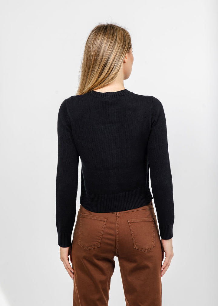 J Society Tort Button Cardigan in Black available at Barbara Katz