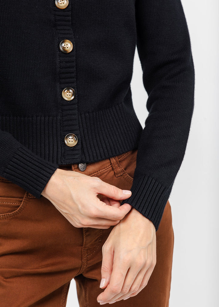 J Society Tort Button Cardigan in Black available at Barbara Katz