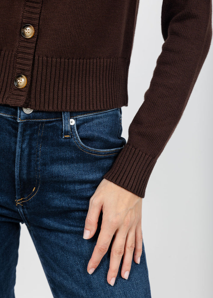 J Society Tort Button Cardigan in Coffee Bean available at Barbara Katz
