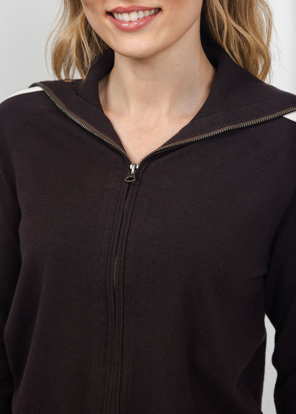 J Society Track Jacket in Chocolate available at Barbara Katz