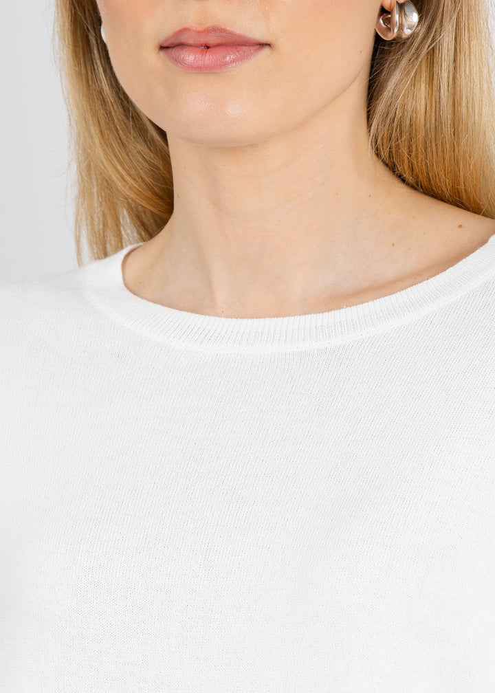 J Society Zip Sleeve Sweater in White available at Barbara Katz