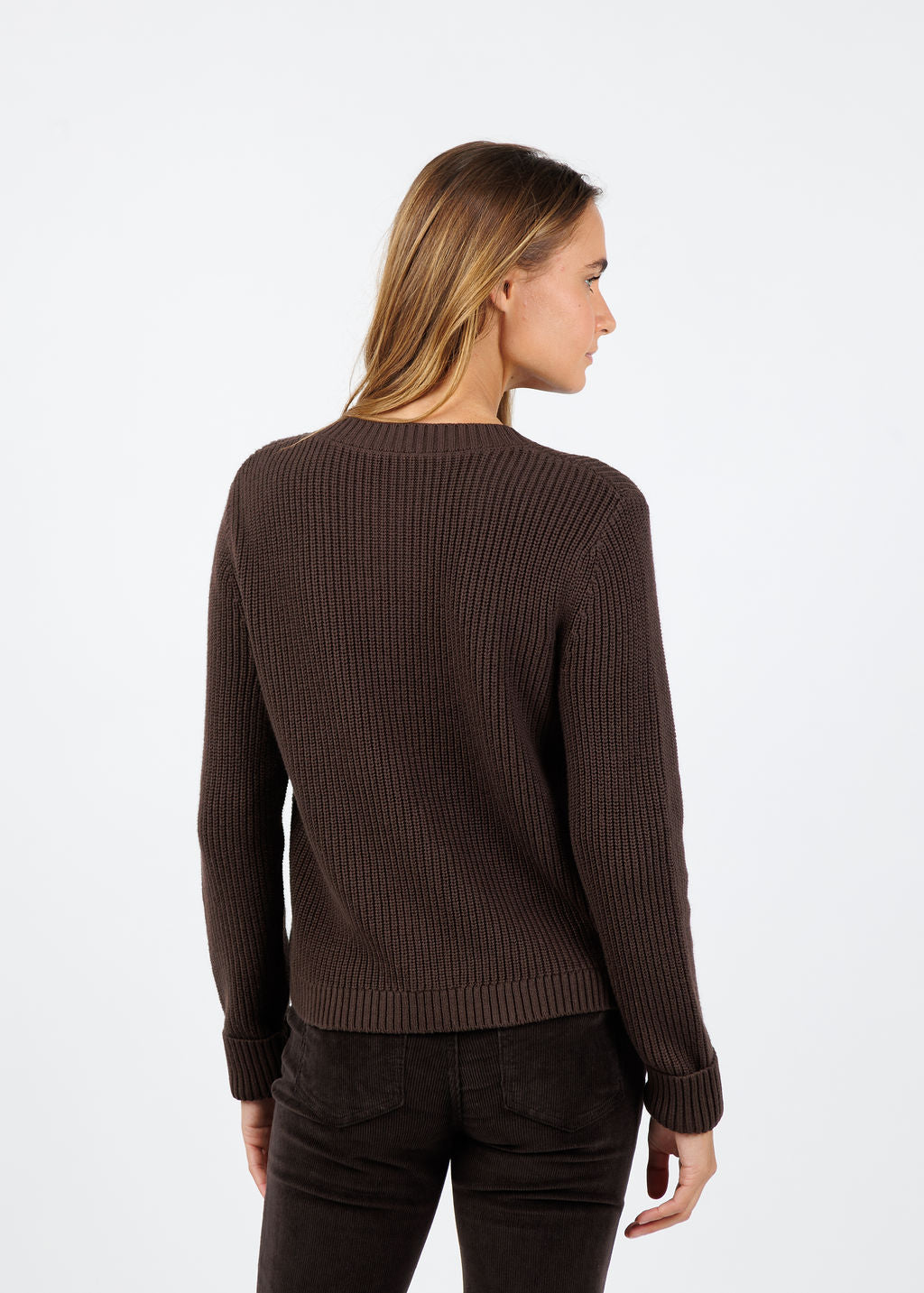 J Society Pocket Cardigan in Chocolate available at Barbara Katz