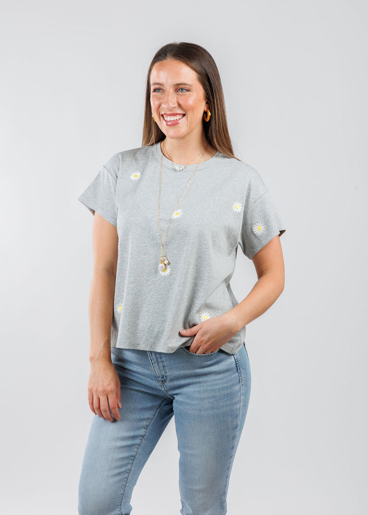 J Society Daisy Tee in Heather Grey available at Barbara Katz