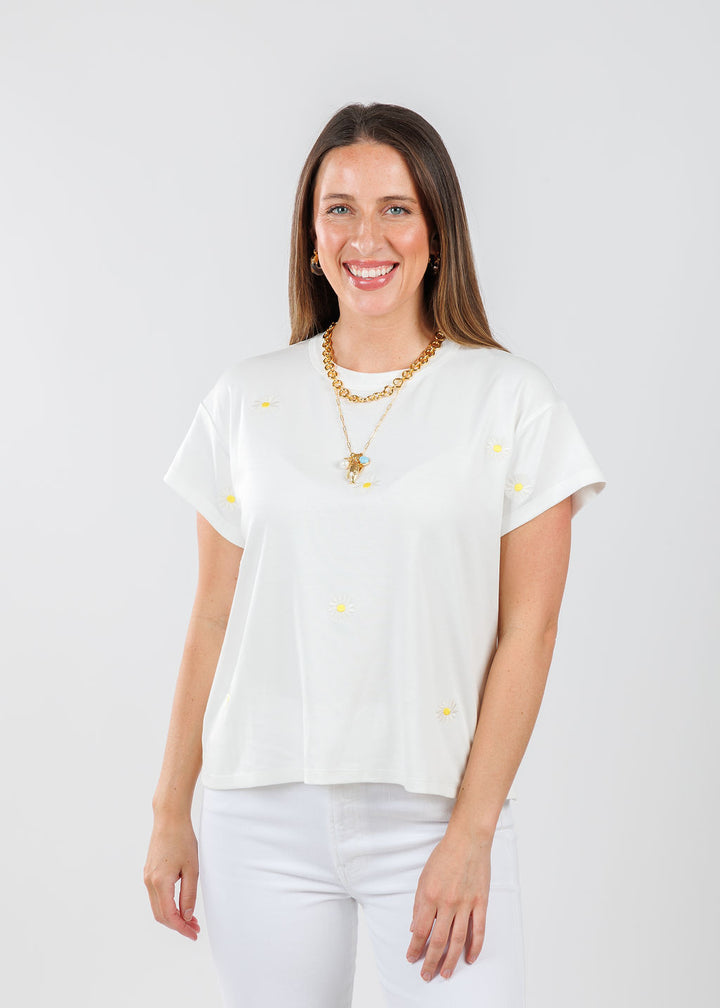 J Society Daisy Tee in White available at Barbara Katz