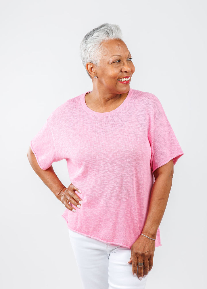 J Society Short Sleeve Boxy Tee in Blossom available at Barbara Katz