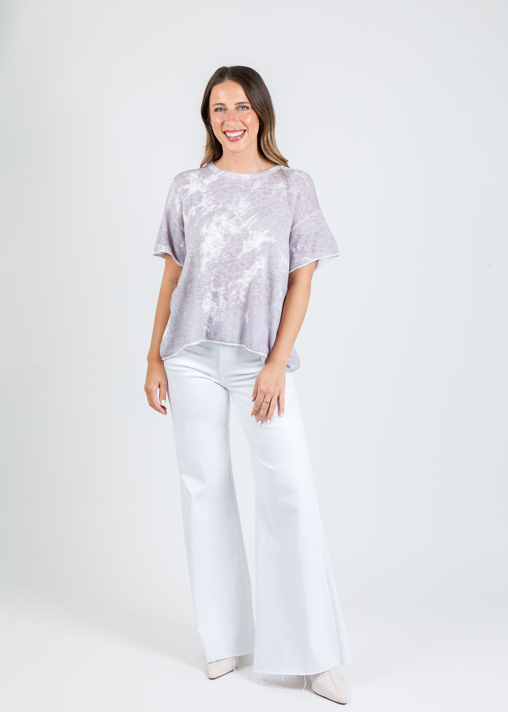 Tie Dye Boxy Short Sleeve Tee - Cloud