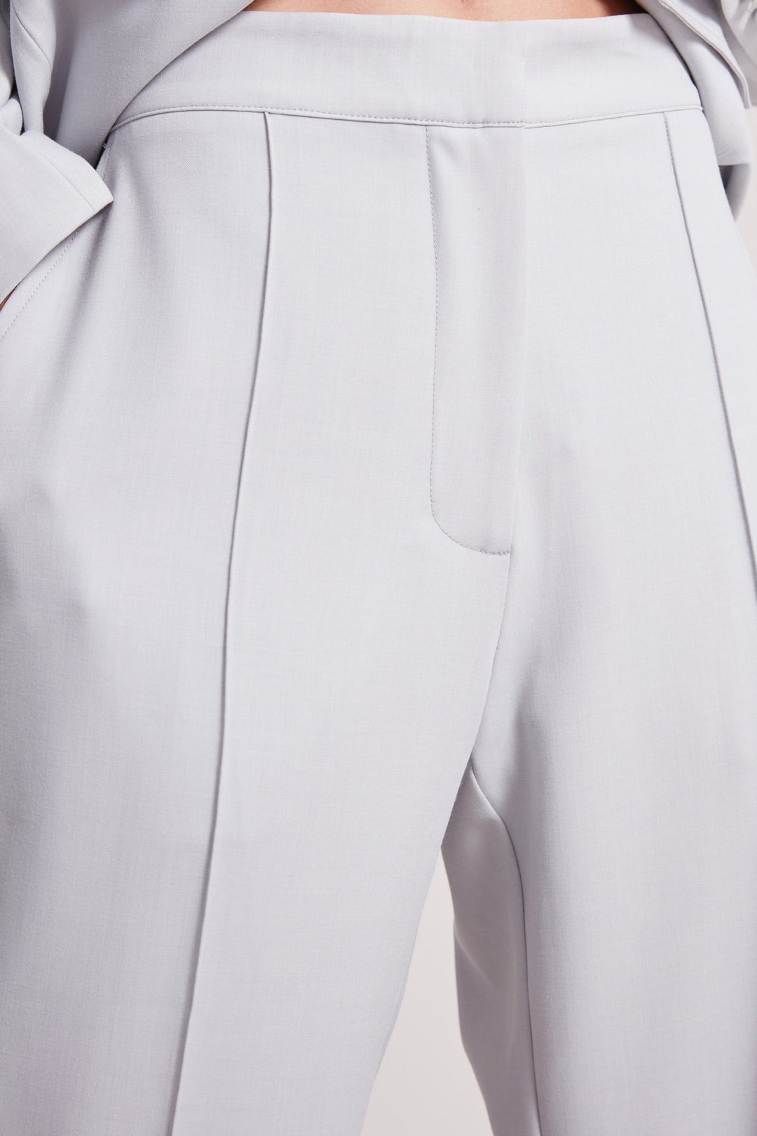 Adroit Atelier Preston Pin Tuck Pants With Slant Pockets in Light Grey available at Barbara Katz