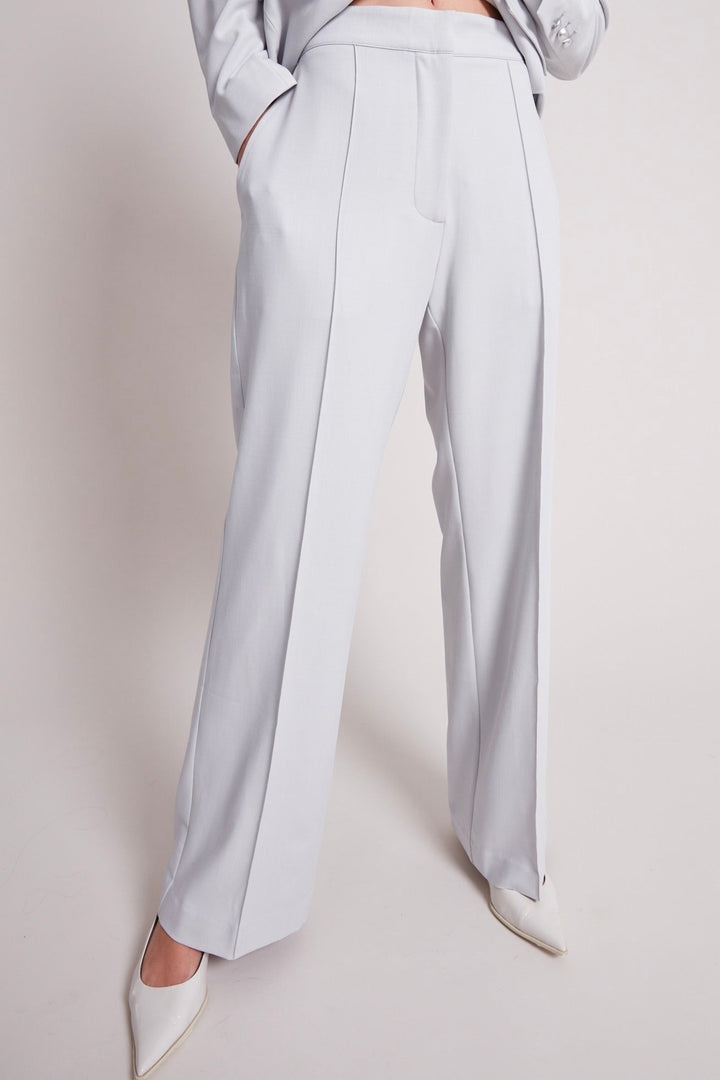Adroit Atelier Preston Pin Tuck Pants With Slant Pockets in Light Grey available at Barbara Katz