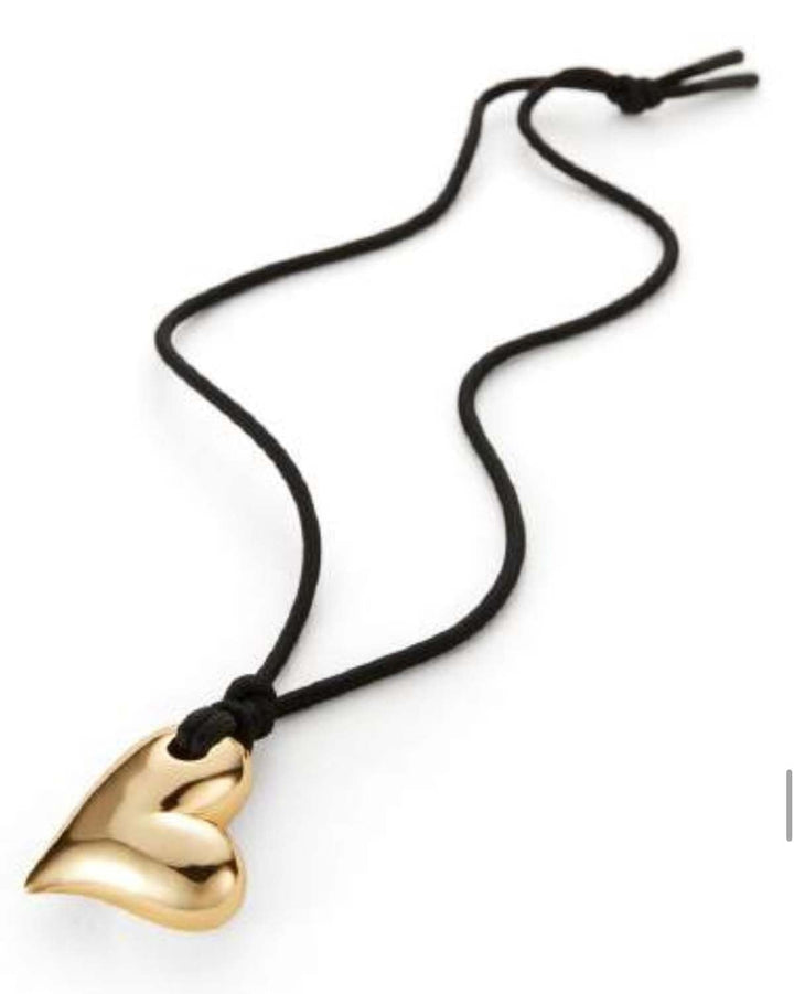 Jenny Bird Art Heart On A String Necklace in Gold available at Barbara Katz