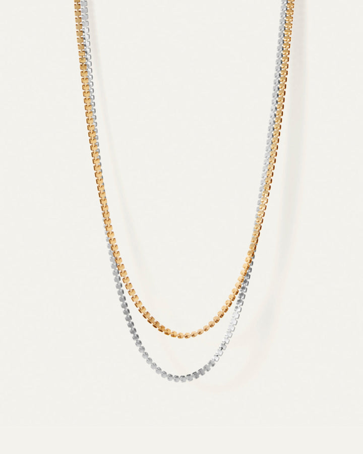 Jenny Bird Double Amalfi Chain Necklace in Two-Tone available at Barbara Katz
