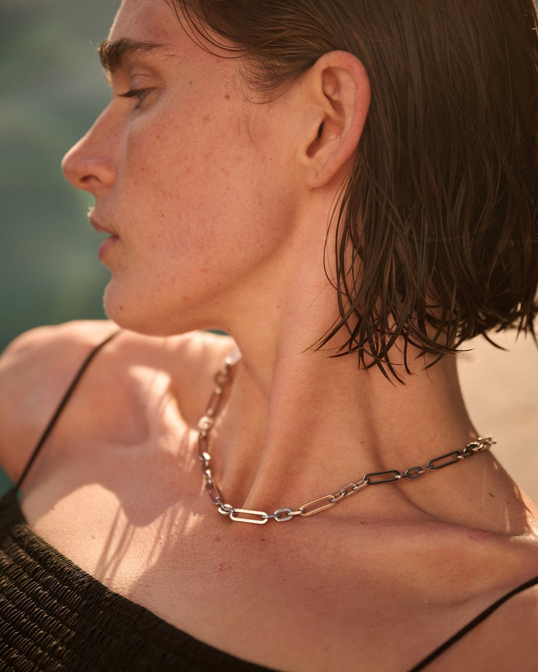 Jenny Bird Mercer Chain Necklace 18" in Platinum available at Barbara Katz