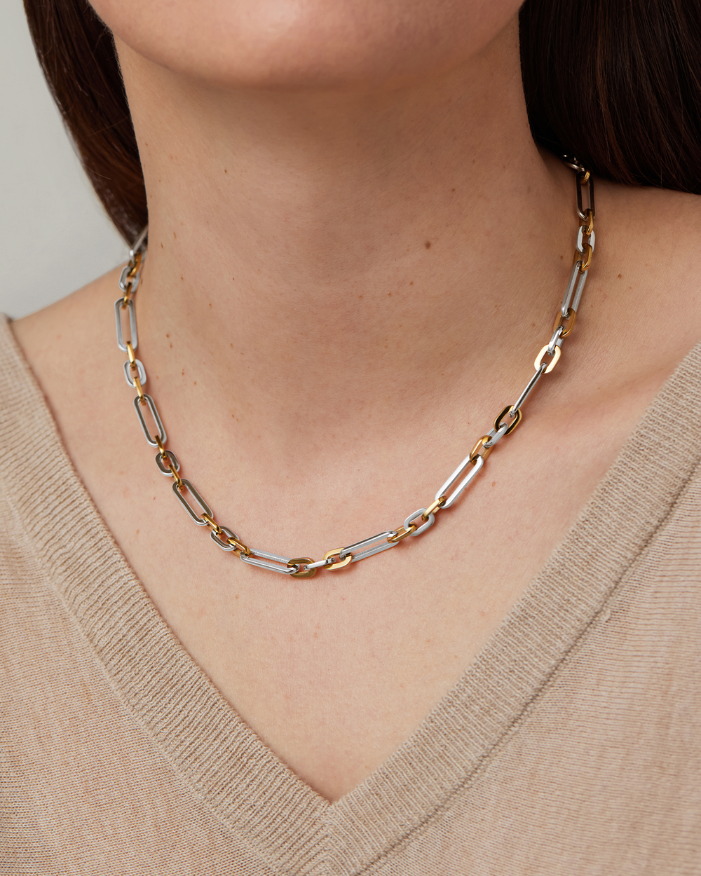 Jenny Bird Mercer Chain Necklace 18" in Two Tone available at Barbara Katz