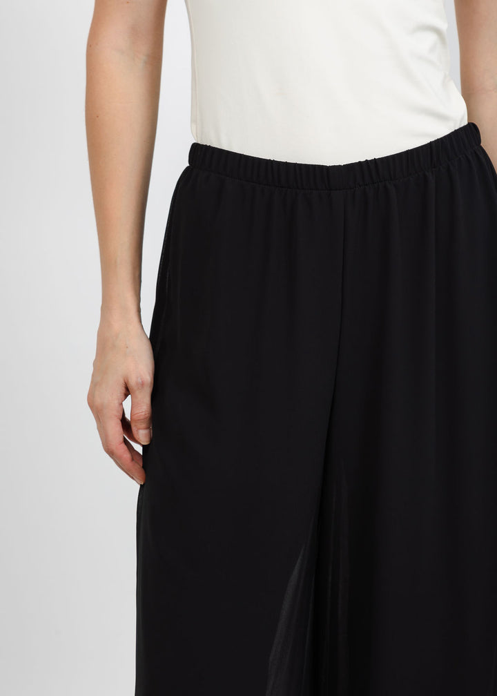 Joseph Ribkoff Chiffon Wide-Leg Pull-On Pants in Black available at Barbara Katz