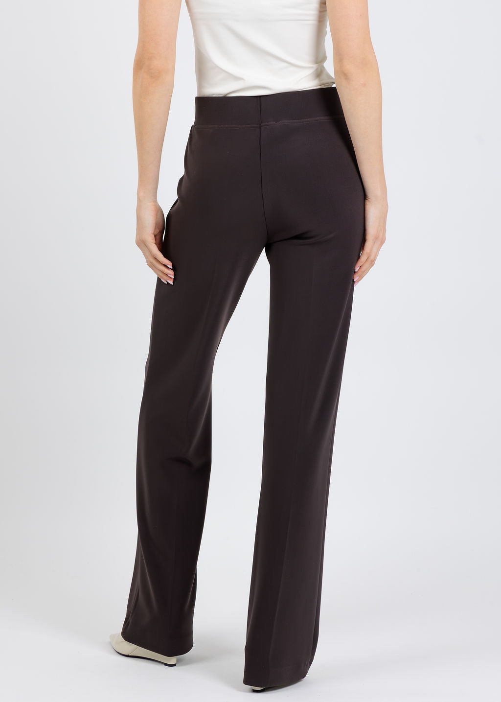 Joseph Ribkoff Classic Wide Leg Pants in Mocha available at Barbara Katz